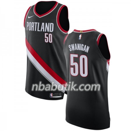 NBA Mænd Trøje Portland Trail Blazers Caleb Swanigan 50 Nike 2017-18 Sort Swingman